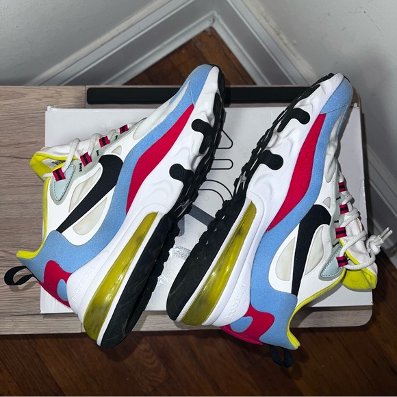 Nike Air Max 270 React in Blue, Pink, and Yellow - Picture 10 of 10